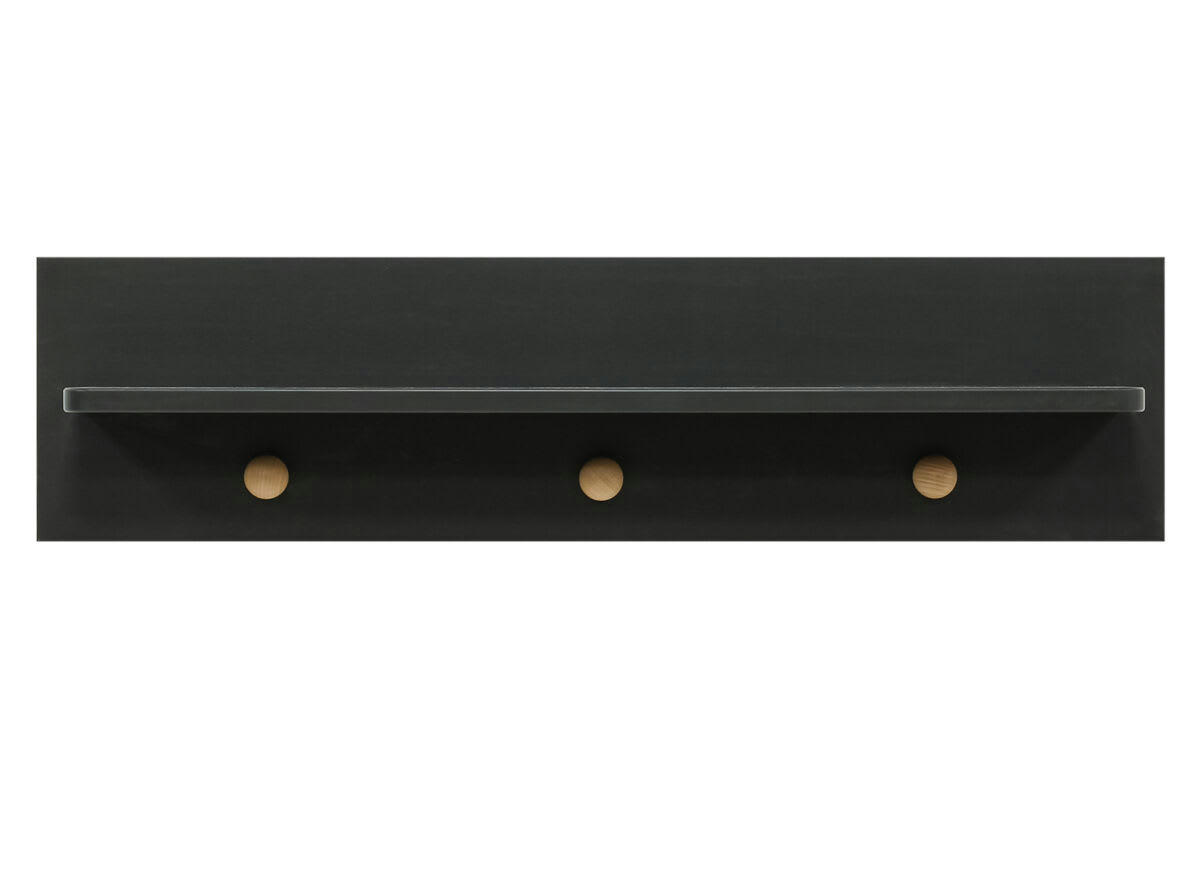 NORA - Étagère en MDF et hêtre noir mat