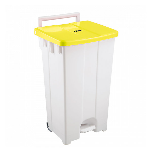 Collecteur à pédale 100 L - couvercle jaune