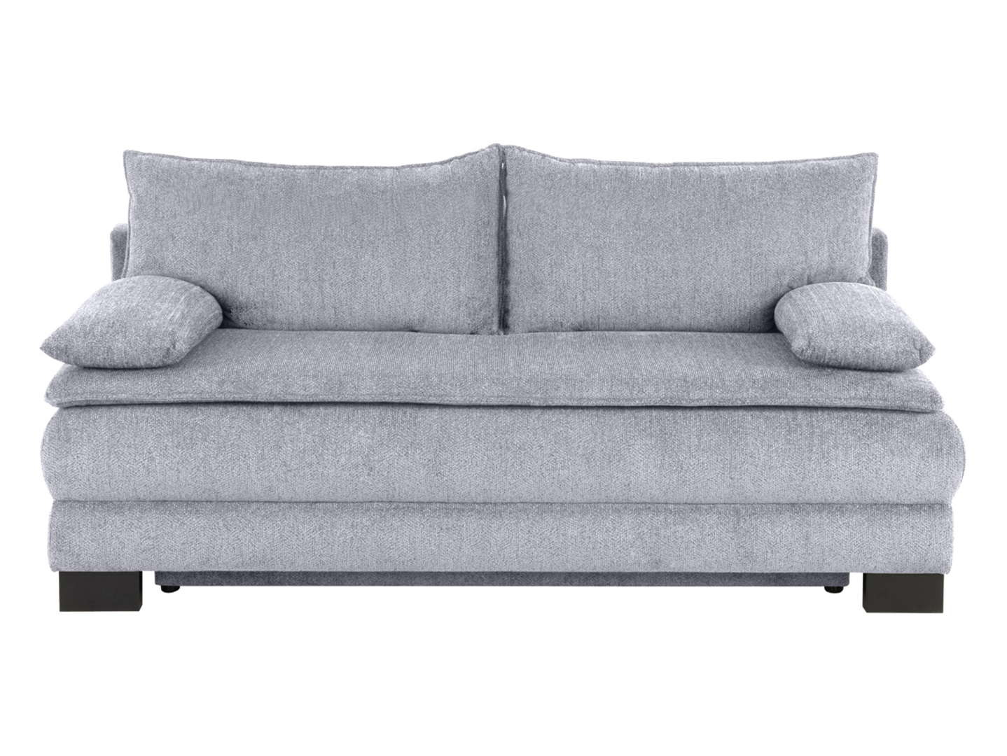 Sofa trzyosobowa Lindon rozkładana z pojemnikiem szenilowa szara