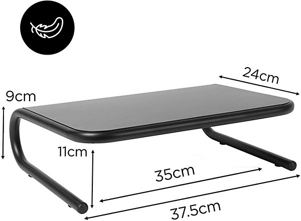 DM071 Rehausseur pour moniteur 24 x 35 cm Support d'écran Charge max 10 kg Hauteur 11 cm Espace de travail organisé Duronic