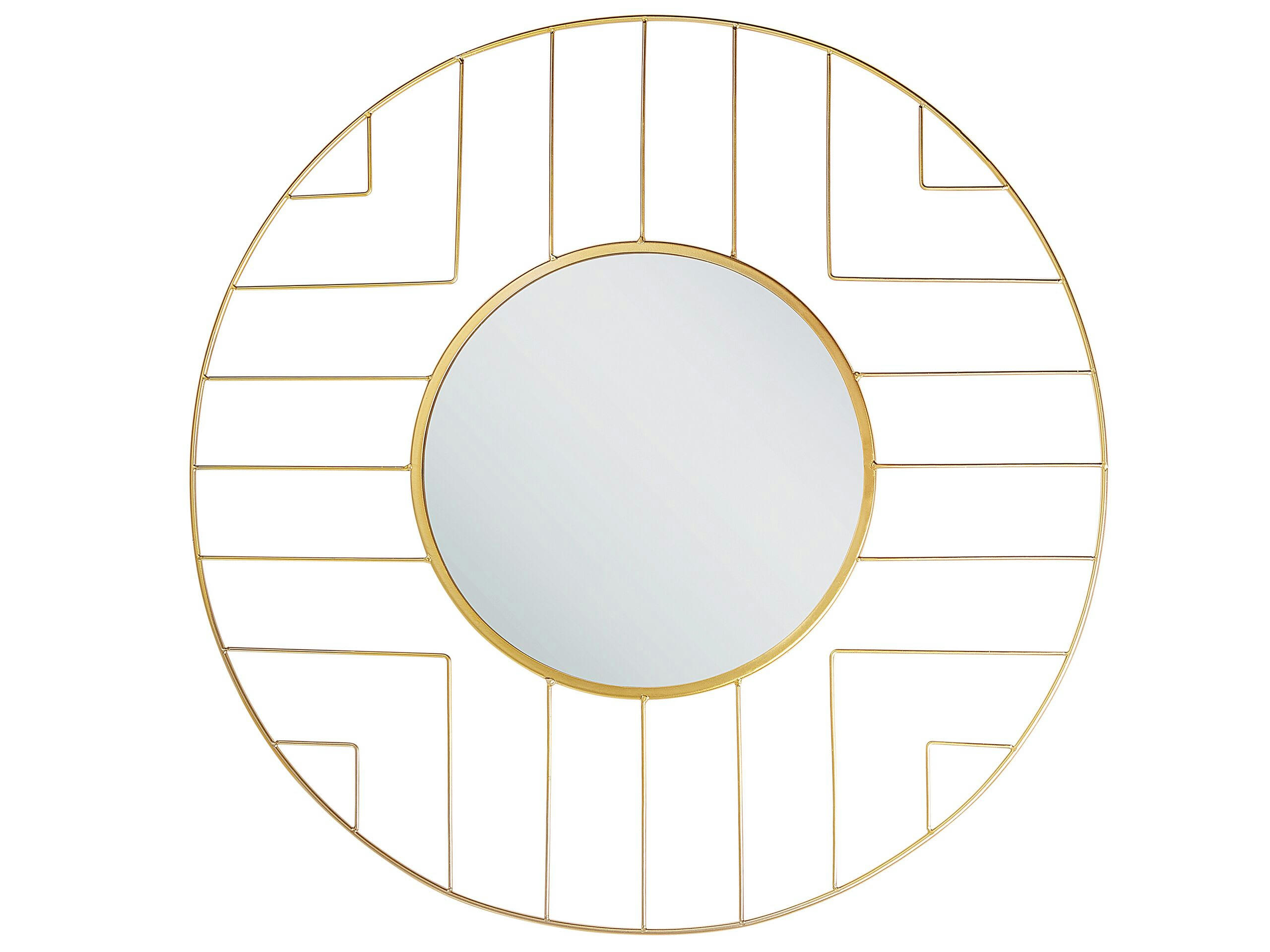 HESDIN - Miroir en métal doré 60x60