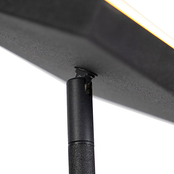 Lampadaire moderne noir avec LED et variateur d'intensité et liseuse - Jazzy