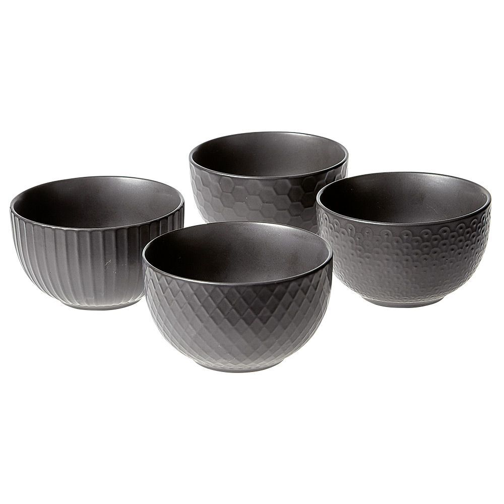 Bol en grès noir x4