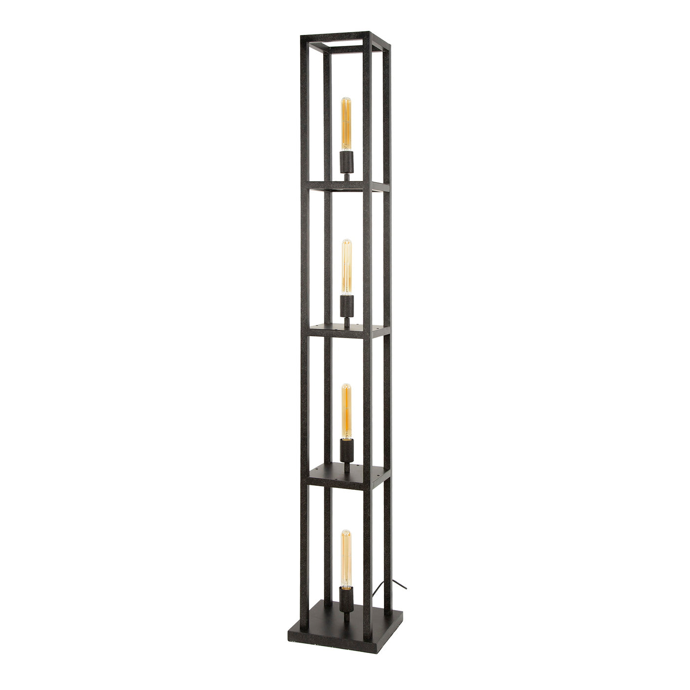 Giga Meubel Vloerlamp Quadra - Artic Zwart - 4-Lichts - 25x25x163cm