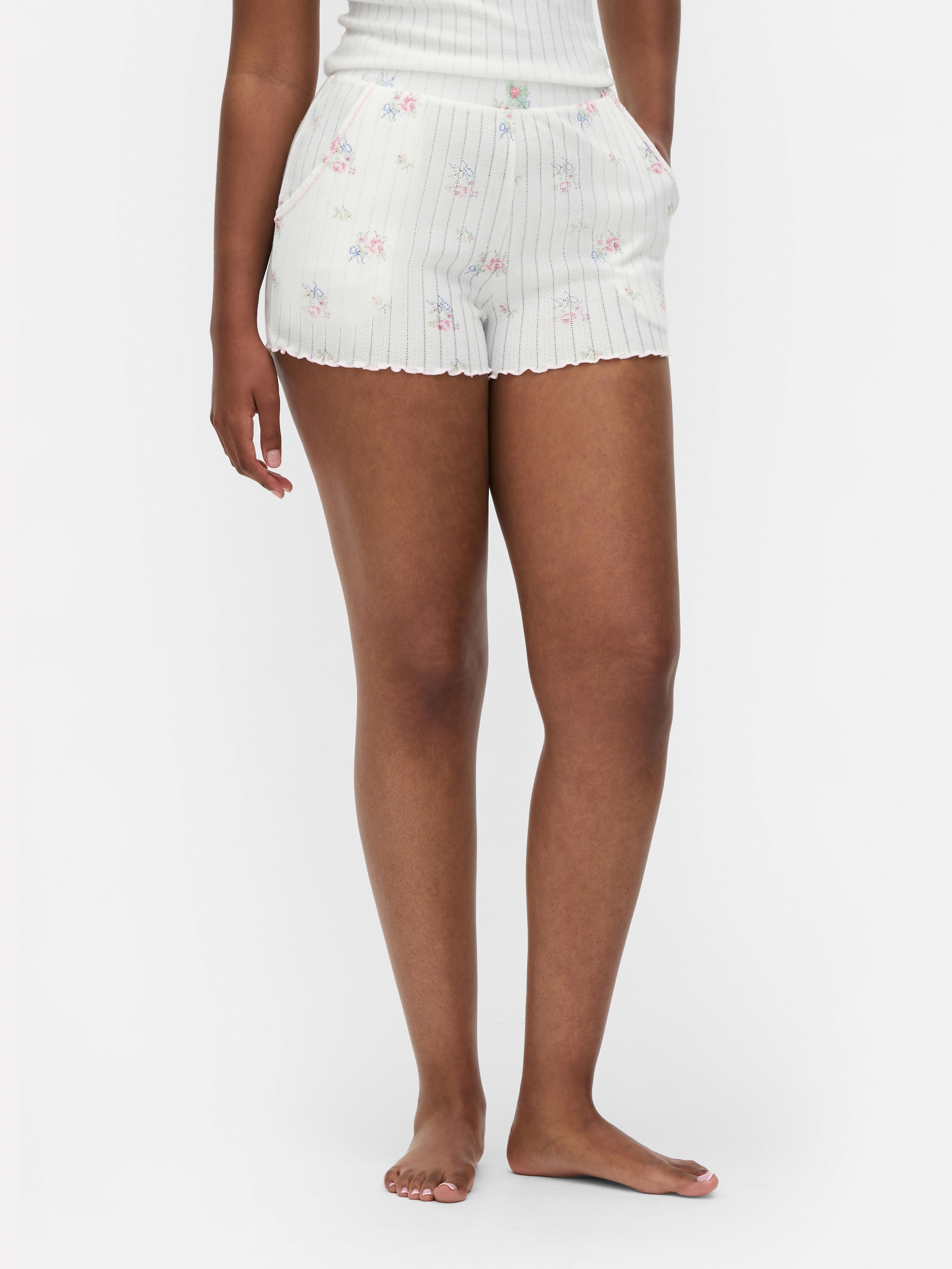 Floral Pointelle Pajama Shorts