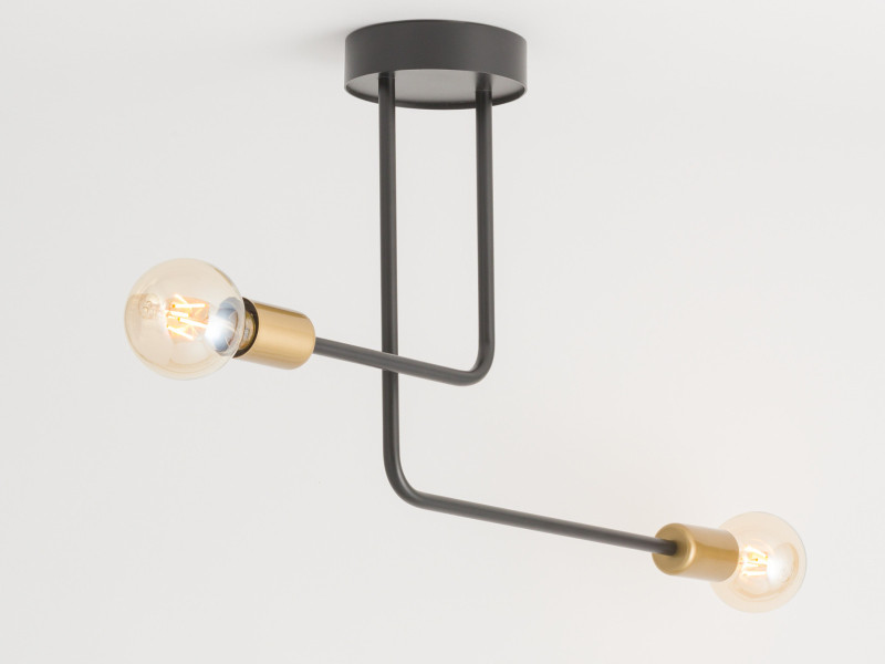 Lampa sufitowa czarno-złota Gino 2xE27x15W wym: 36x64x13 cm Sigma Lighting