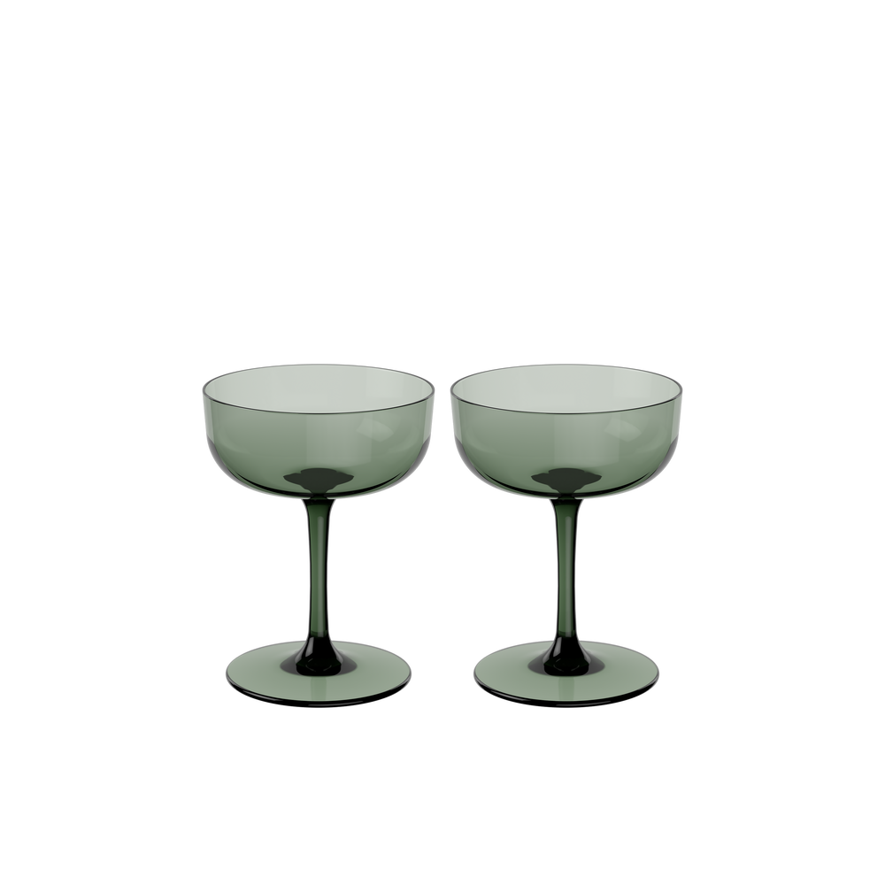 Like Glass Champagne coupe glass - Green, 4.1 oz, crystal glass