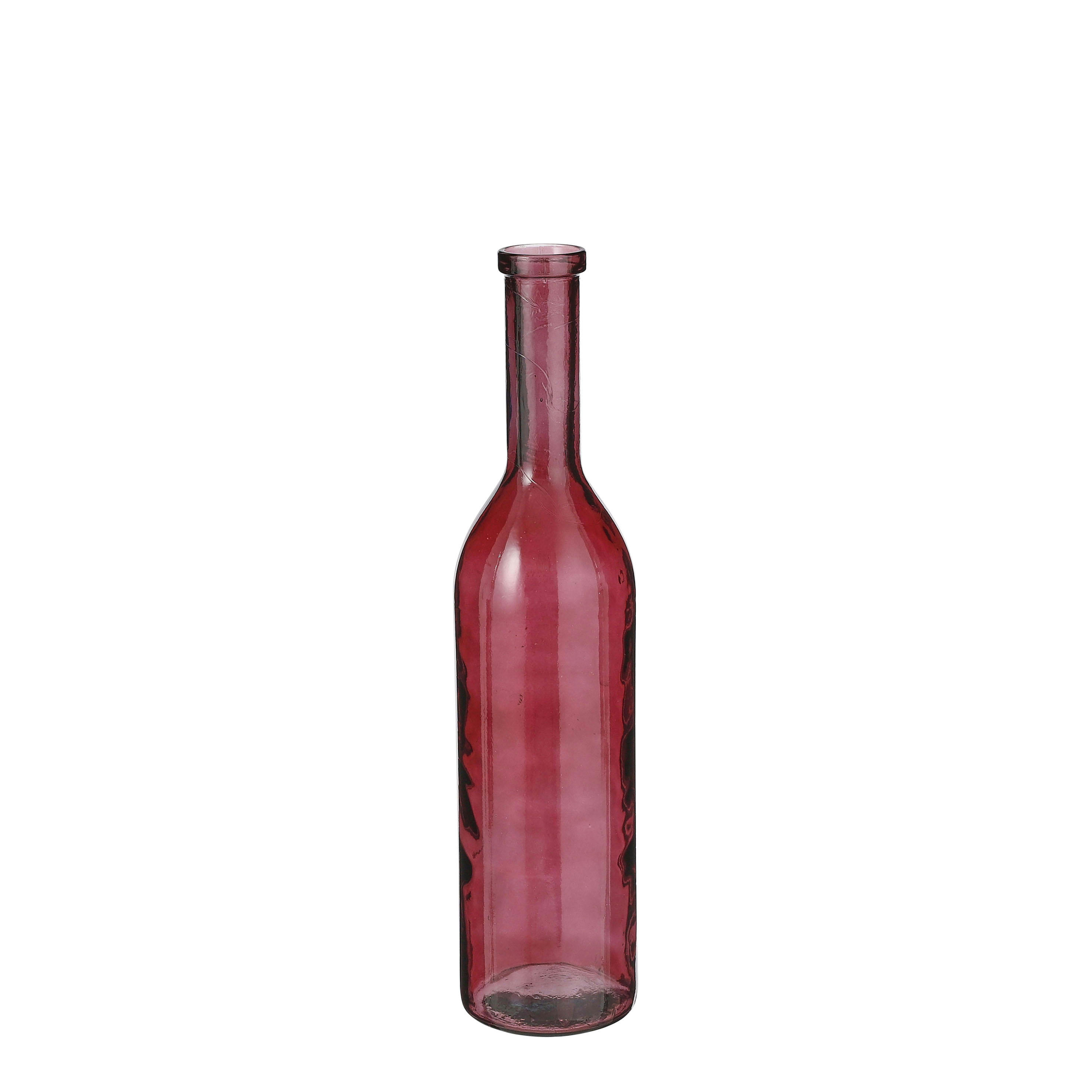RIOJA - Vase bouteille en verre recyclé bordeaux H75