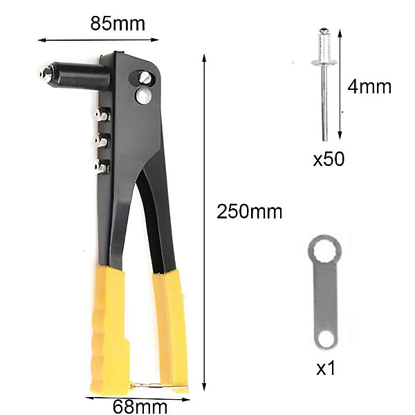 CODEKEY Pince à Rivets,Riveteuse Manuelle,Pince Rivet Aveugle,Pince à Riveter Professionnelle,Avec 50pcs 4,0mm rivets,Outil de riv