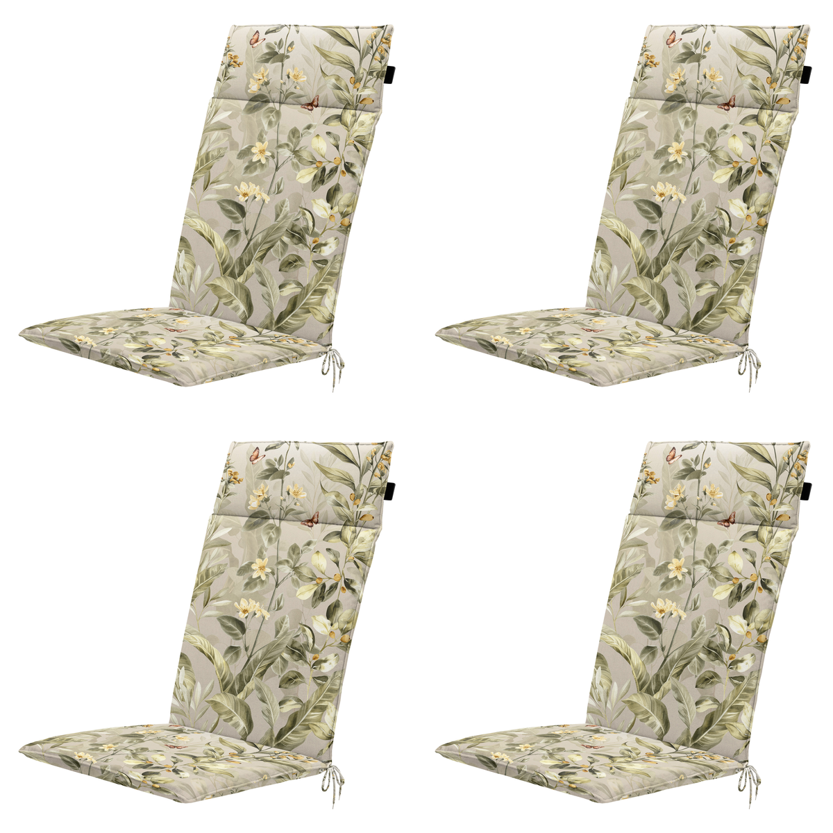 Madison tuintstoelkussen hoge rug Elisa - multikleur - 120x50x4cm - set van 4