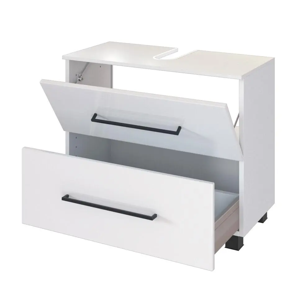 Wastafelonderkast Dusan 70cm met 1 lade & 1 deur - wit