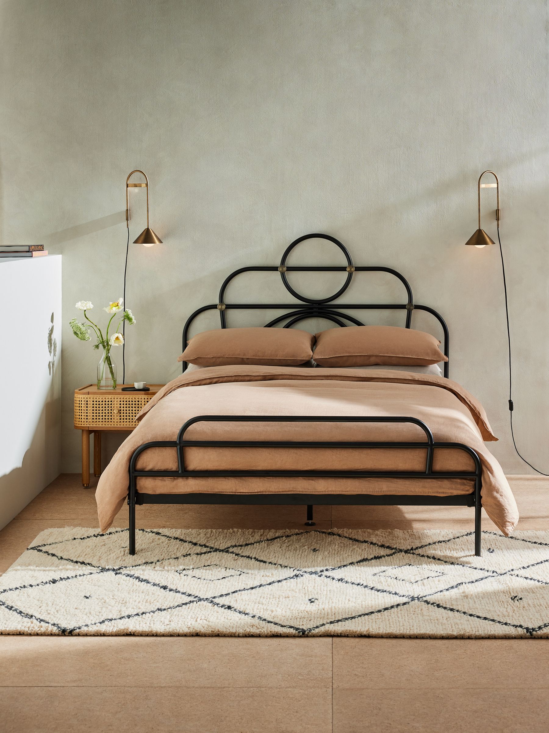 Anthea Double Bed in Metal in Black