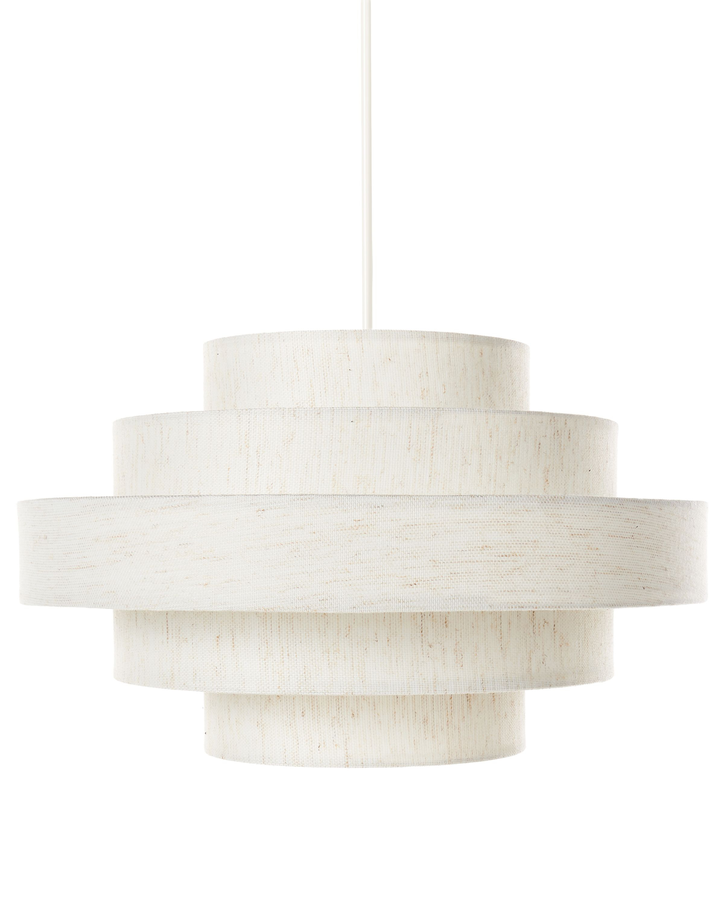 Lampa wisząca sufitowa lniana biała