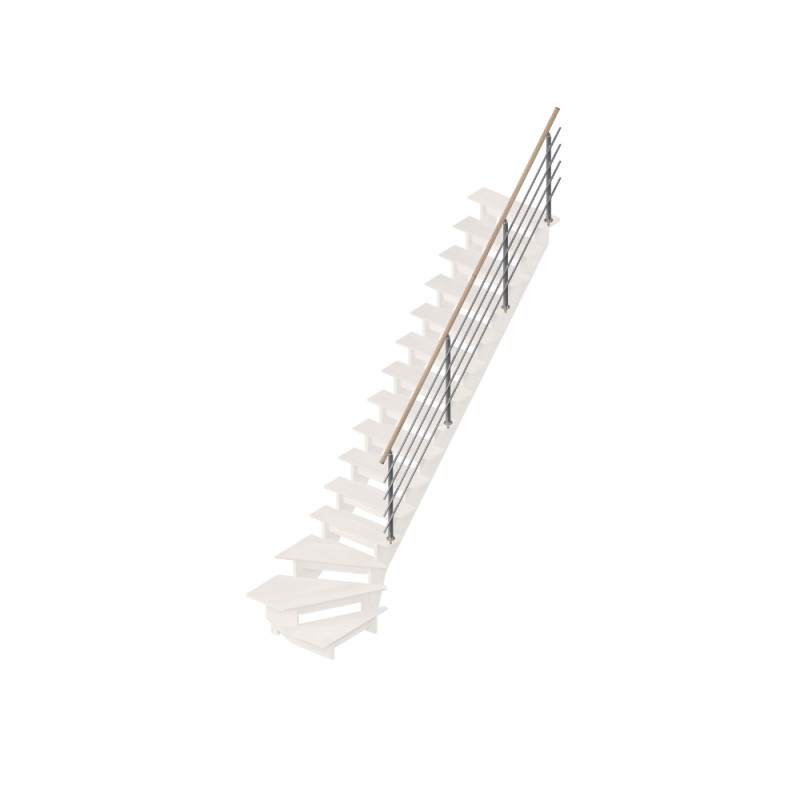 Rampe type B en aluminium pour escalier Bretagne 1/4 tournant SOGEM