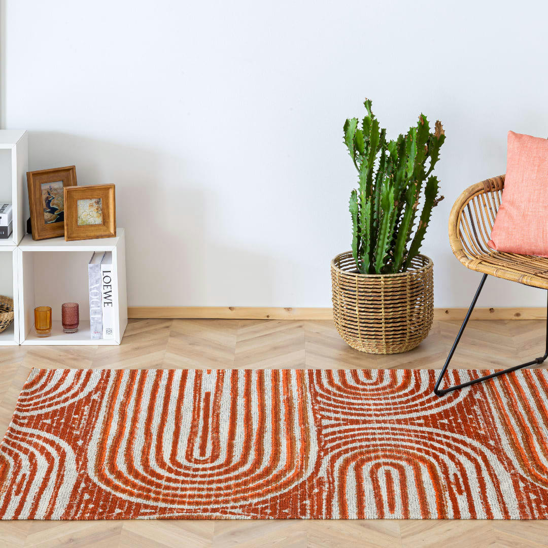 ZUJI - Tapis décoratif en coton en impression digital multicolore 120x170 cm