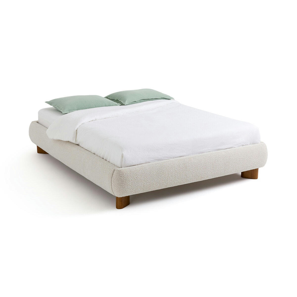Lit tissu bouclette avec sommier, Mila