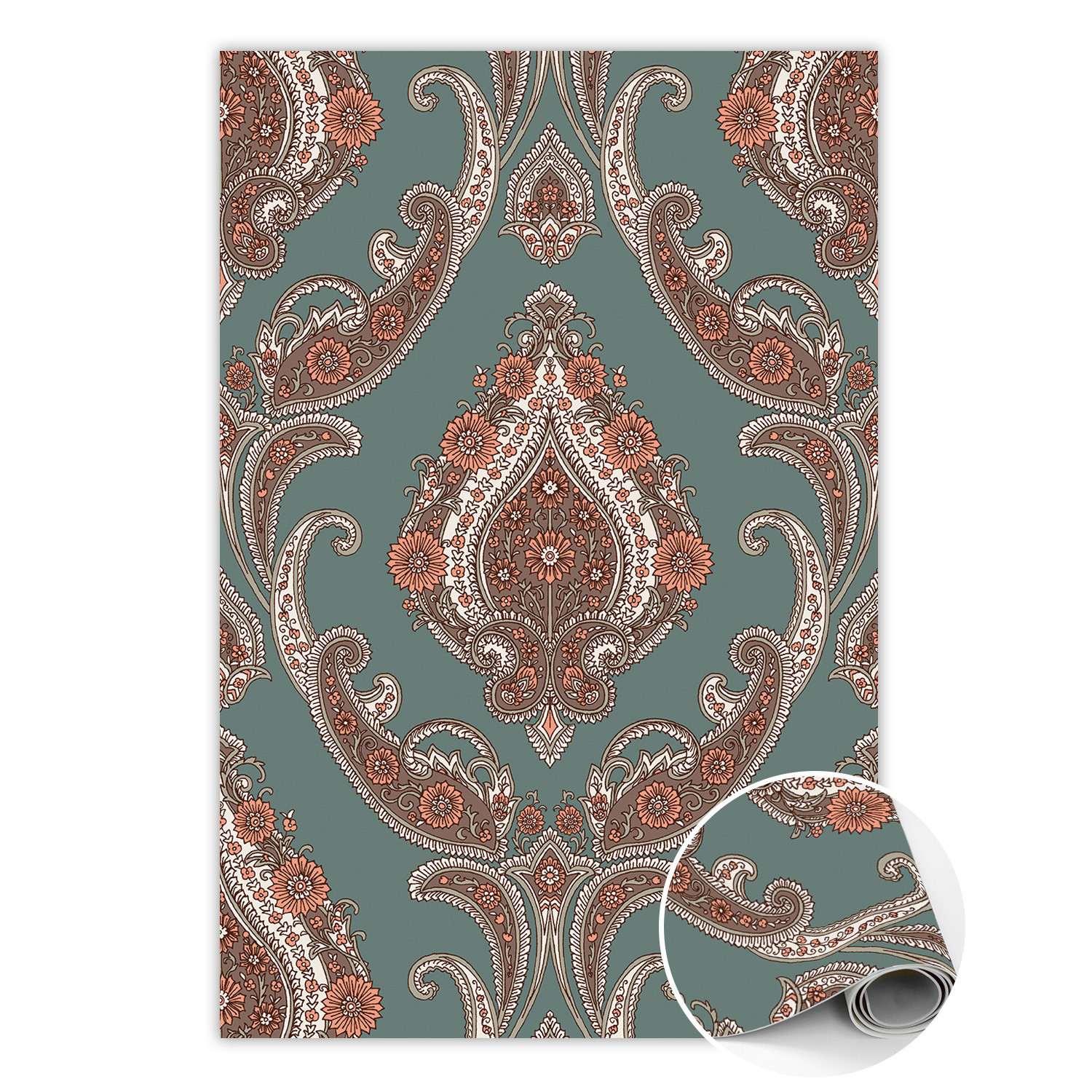Modny dywan winylowy Paisley vintage 60 x 90 cm