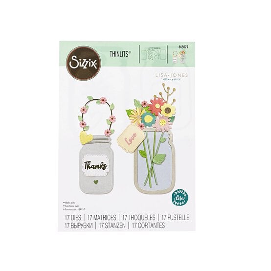 Sizzix Thinlits Jar of Flowers Dies 17 Pieces