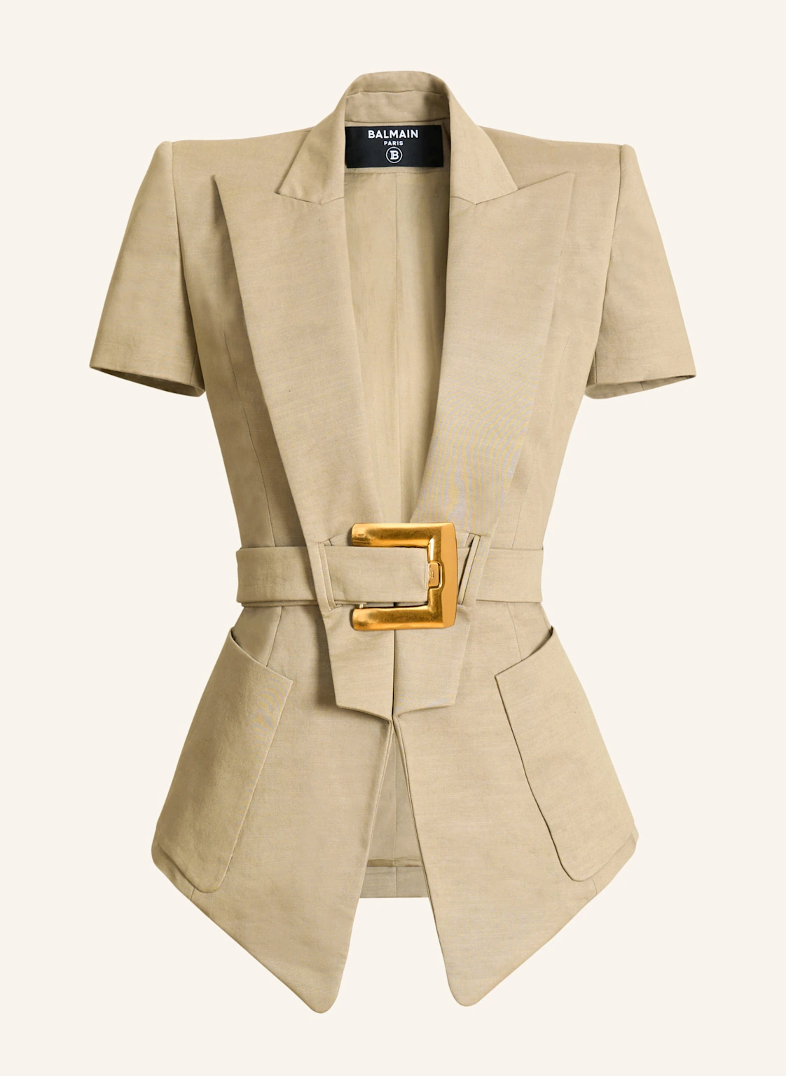 BALMAIN Jacke Anthem mit Gürtel aus Gabardine