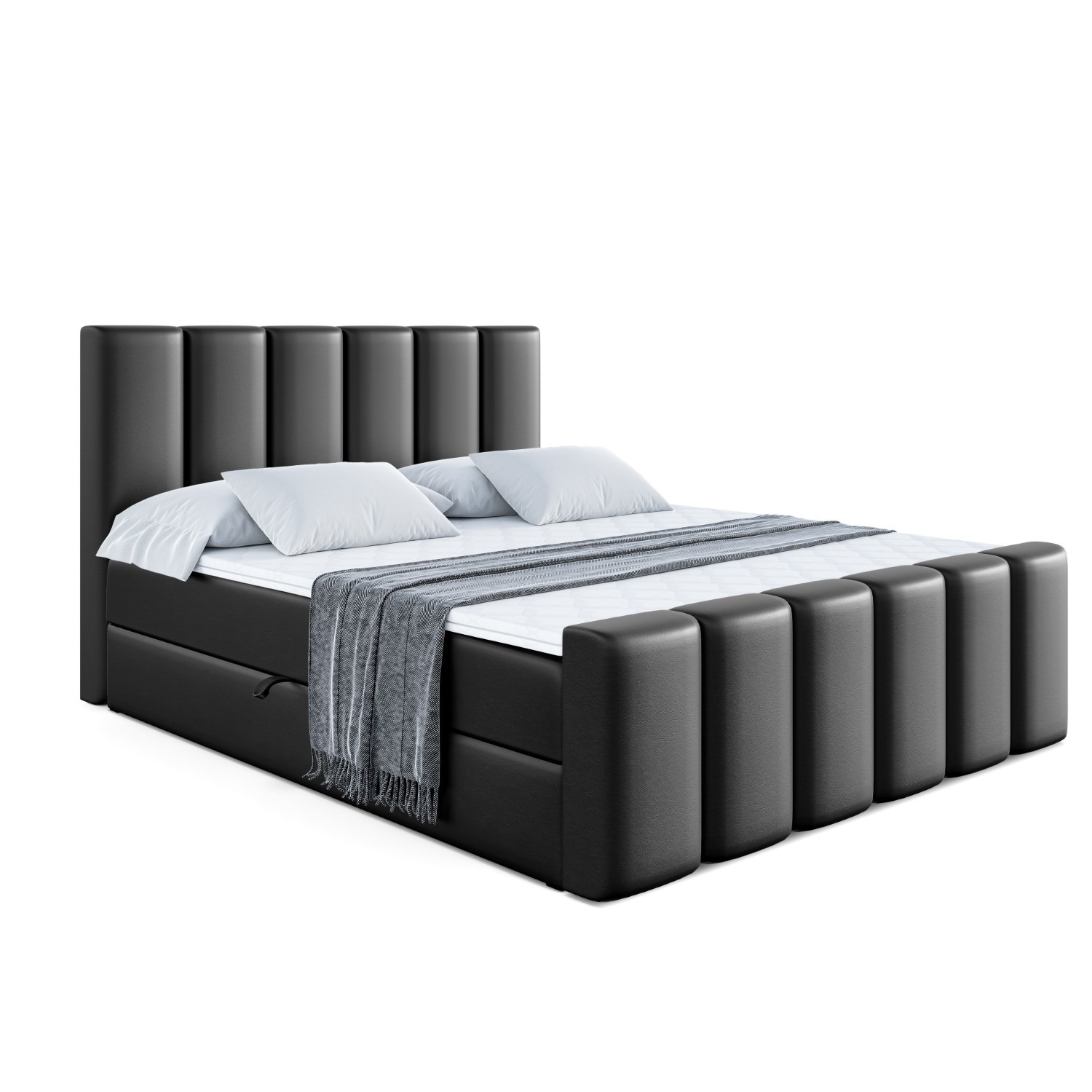Łóżko kontynentalne z pojemnikiem BOXI1-Z - 120 x 200 cm