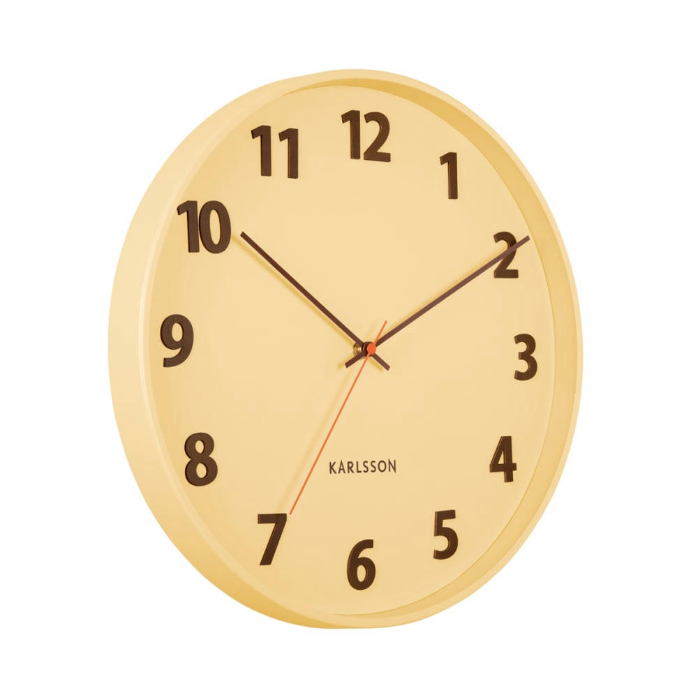 SUMMERTIME - Horloge en métal jaune D40cm