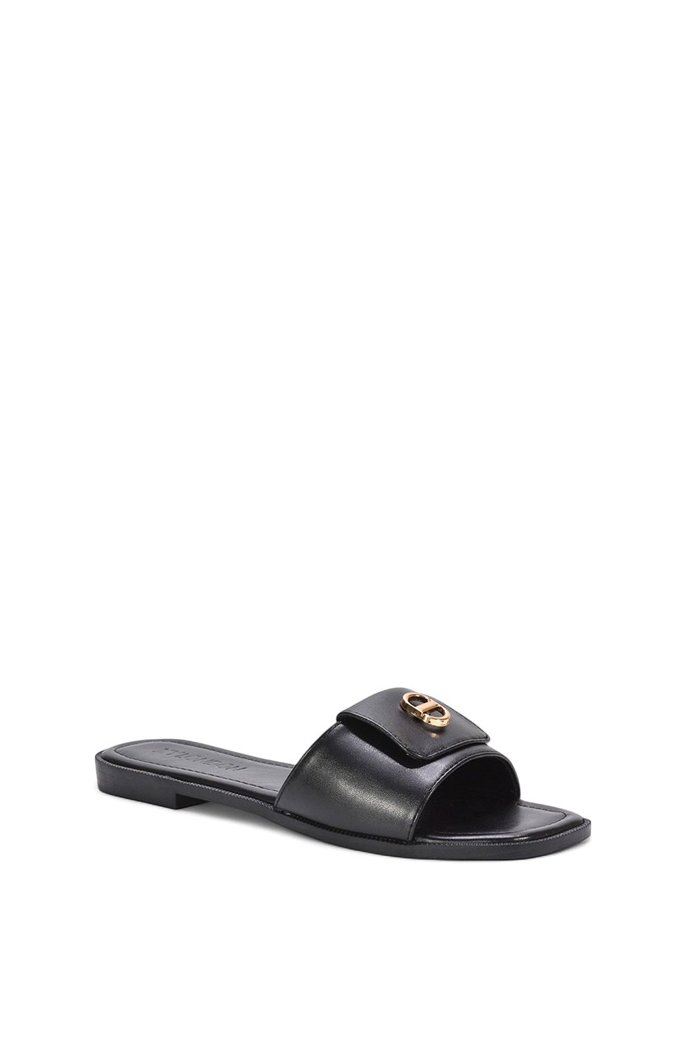 XY London Leigh' Summer Slider Sandals With Gold Hardware