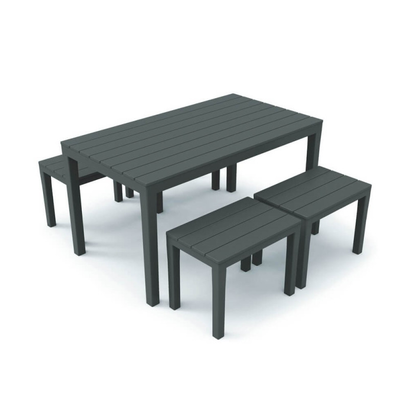 Ensemble de jardin Samoa : 1 table et 4 tabourets