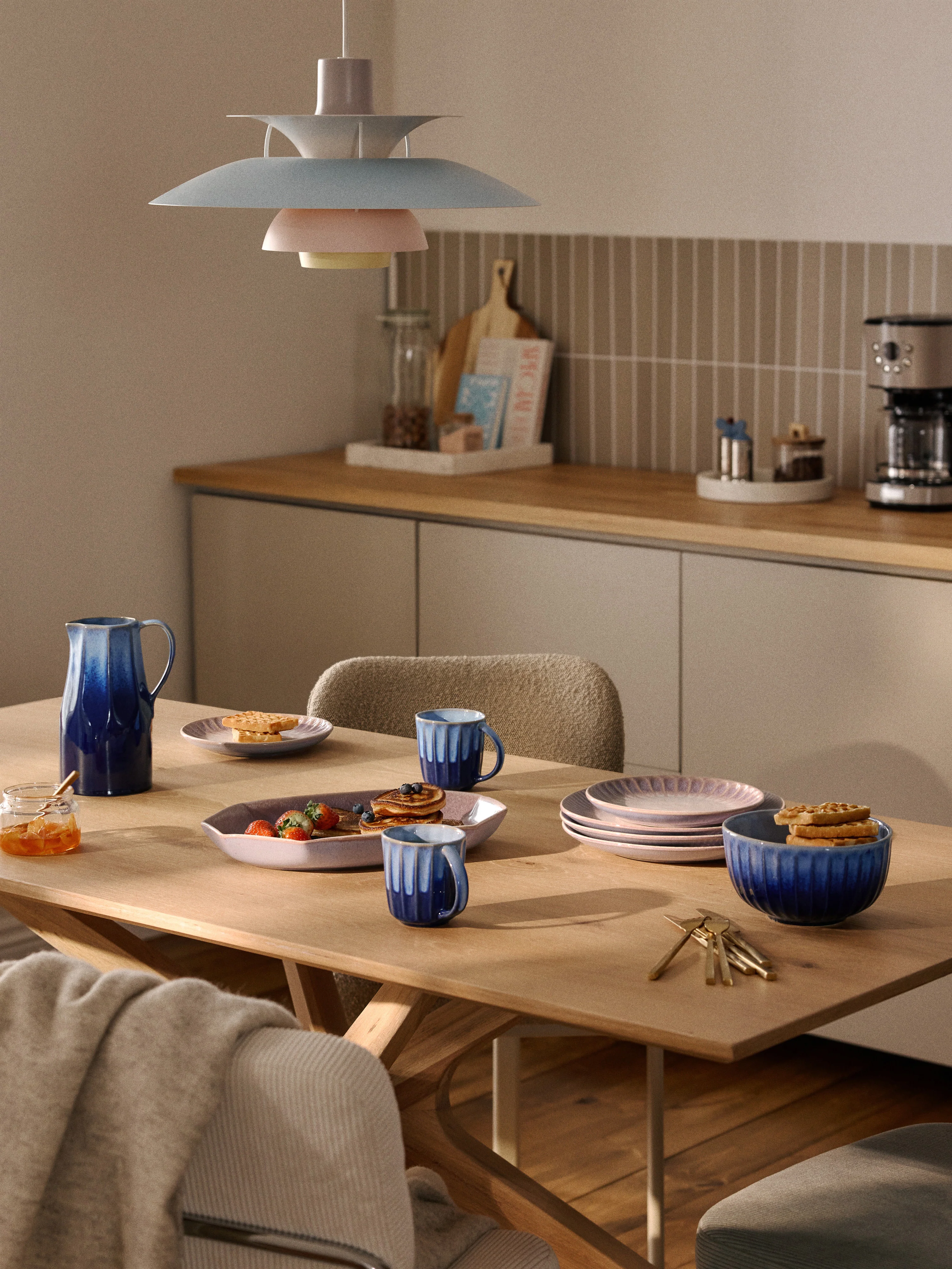 Handgemachte Suppenteller Vinci mit reaktiver Glasur, 4er-Set