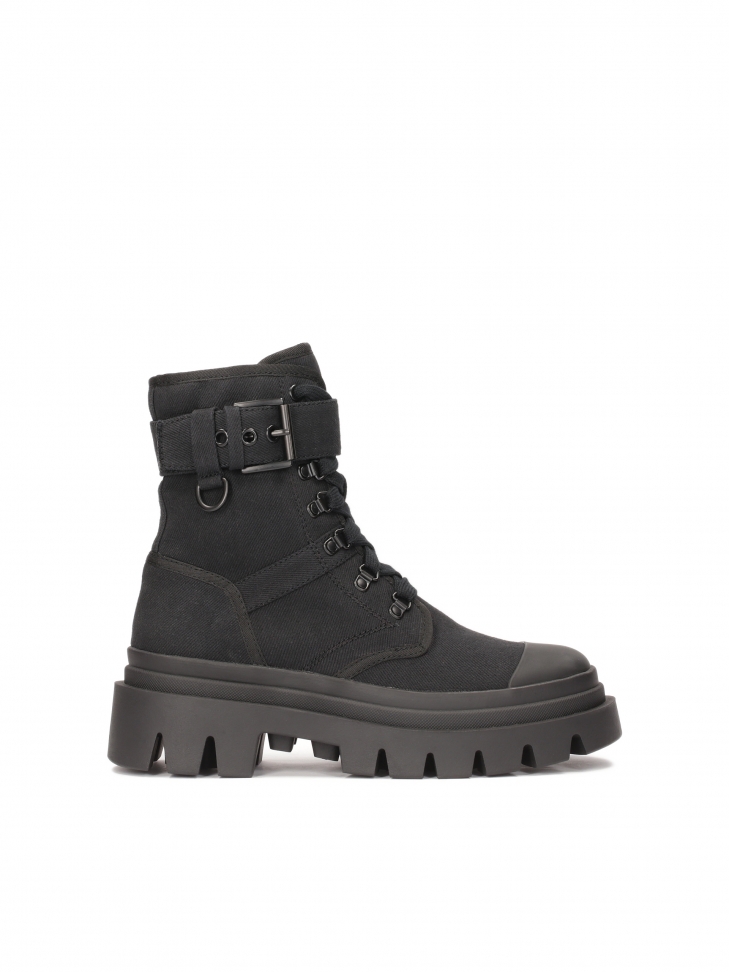 Black fabric sneakers