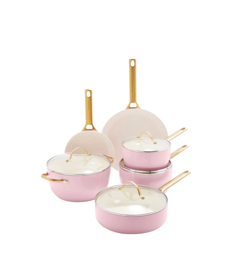 GreenPan Zestaw garnków i patelni Padova Reserve 10 elementów quartz pink