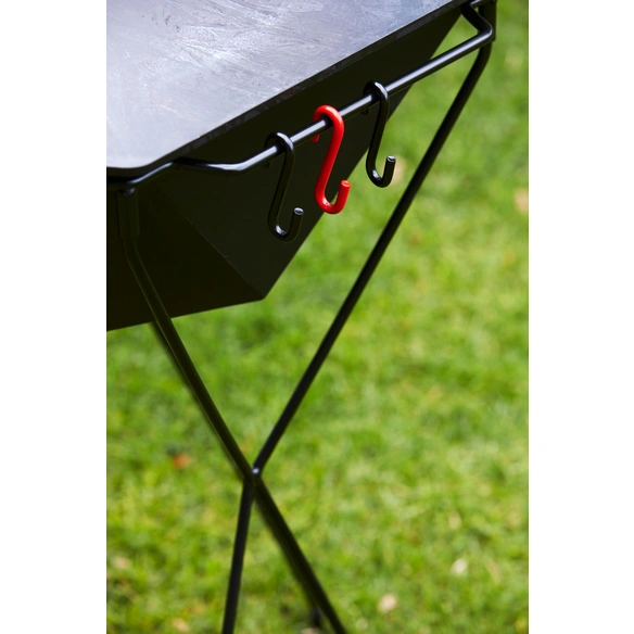 Feuerschale, LxBxH: 80 x 75 x 71 cm, Stahl, mit Grillplatte