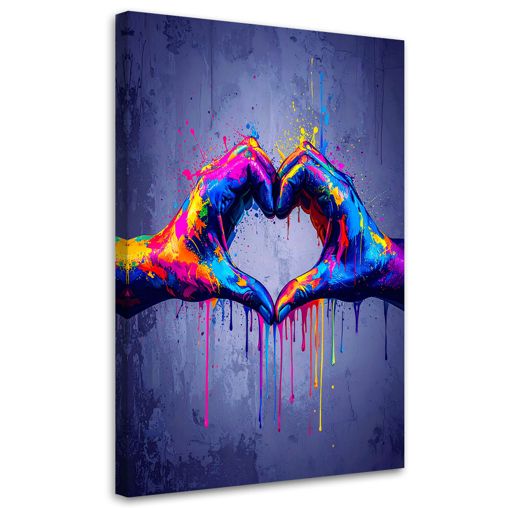 Obraz do salonu sypialni, Ręce Miłość Street art Graffiti 20x30
