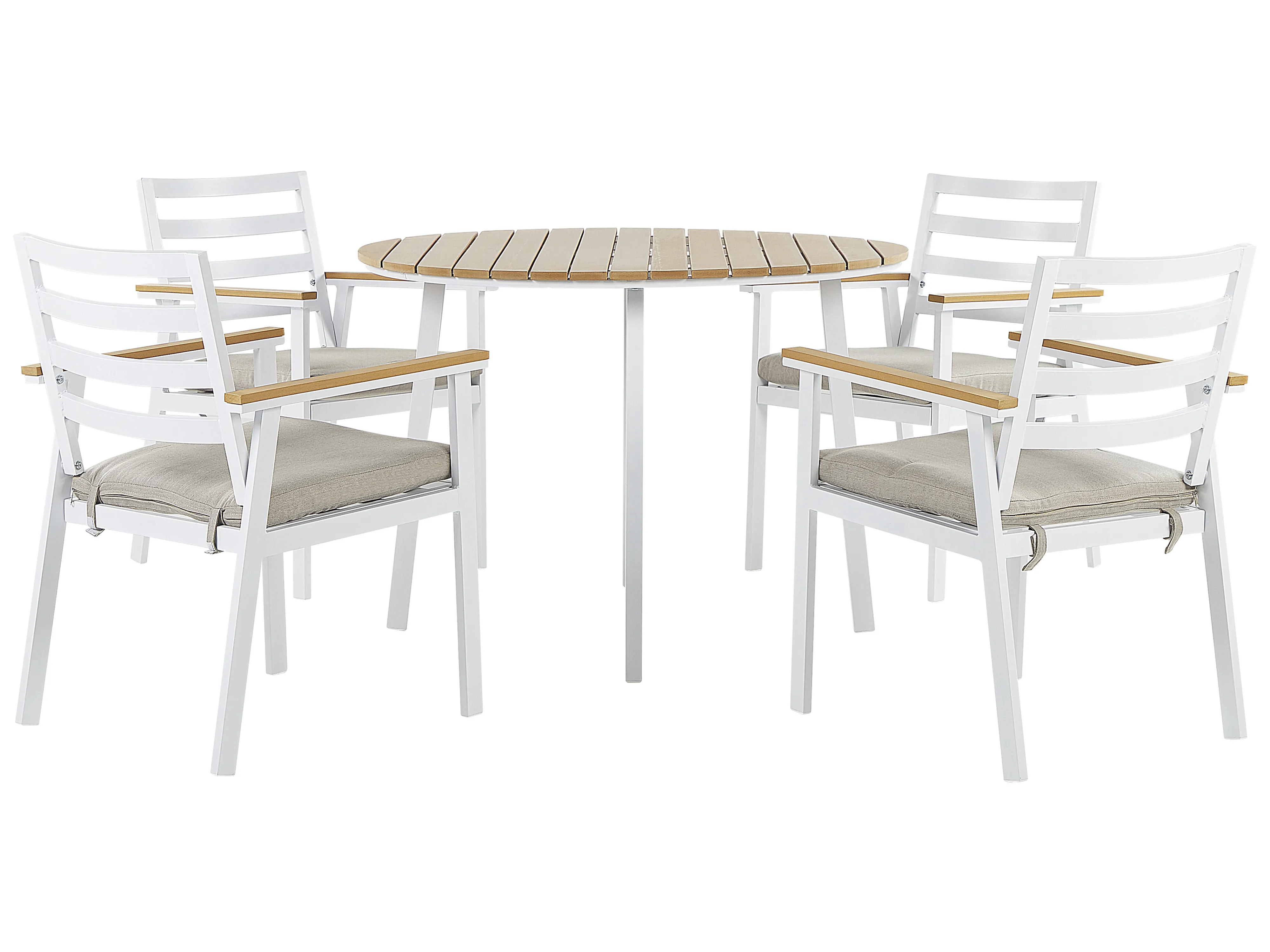 Garden Dining Set 4 Seater CAVOLI with Cushions Metal Beige