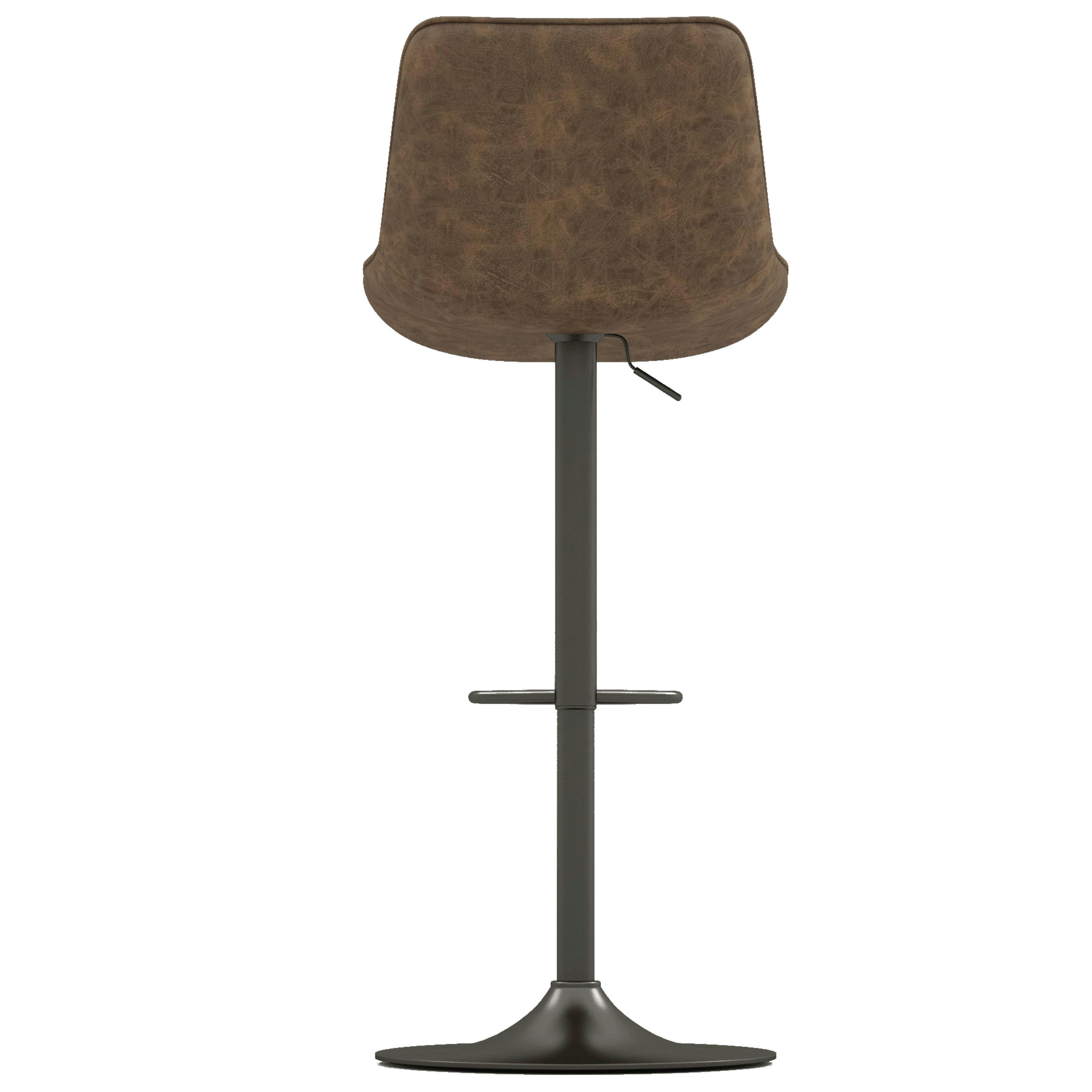 DINO - Tabouret de bar en cuir synthétique Marron-gris bronze (x2)