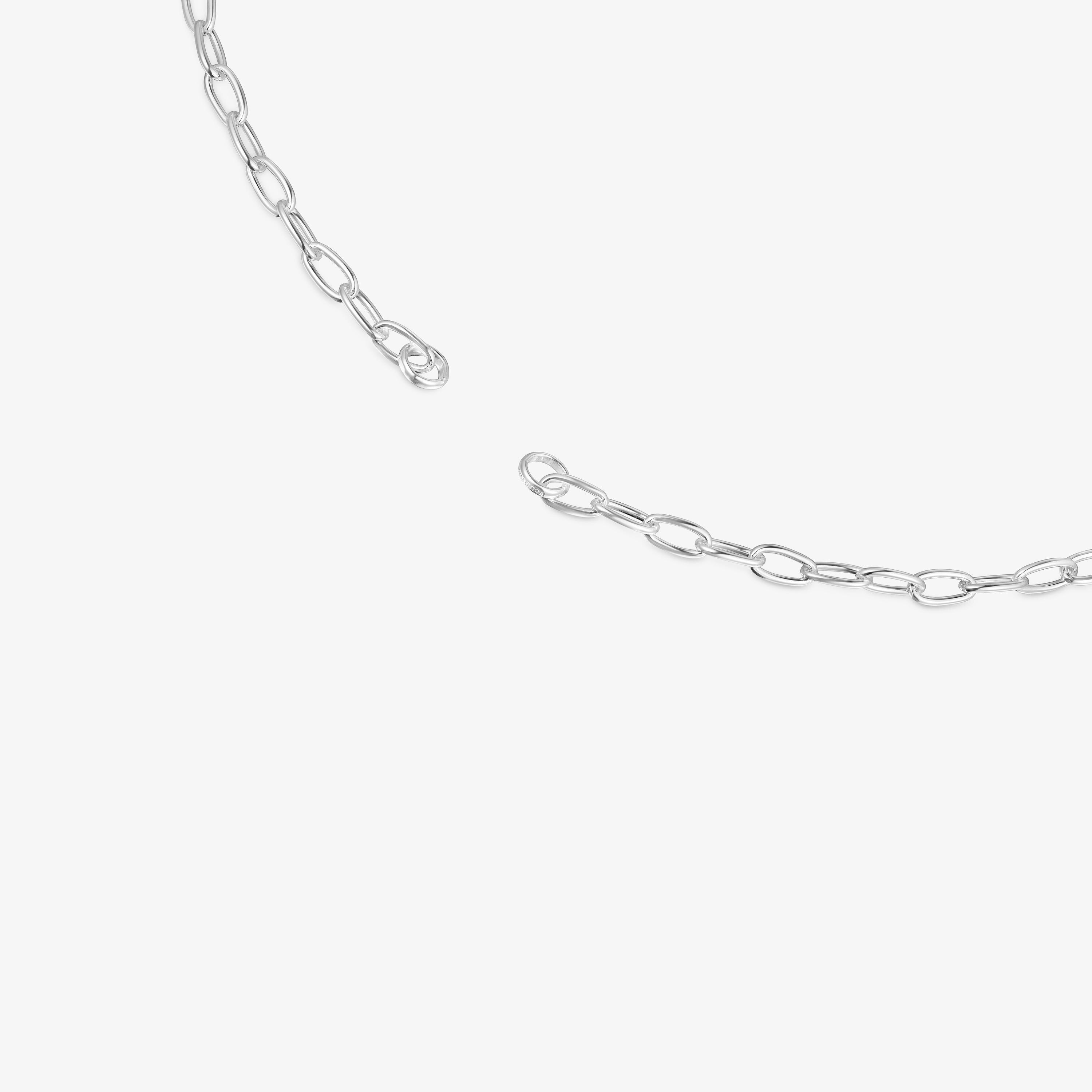Collar corto de plata Hold Oval
