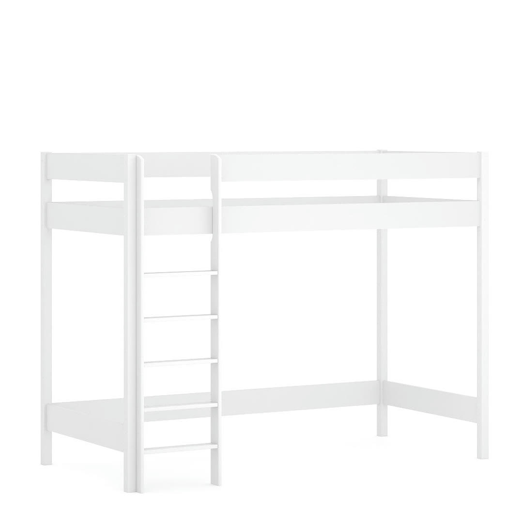 - Lit mezzanine en pin massif & MDF 180x80 blanc