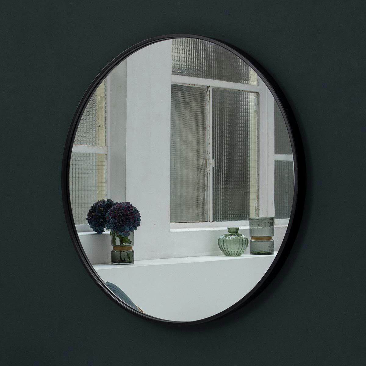 SOHO - Miroir rond en métal noir mat 100 cm