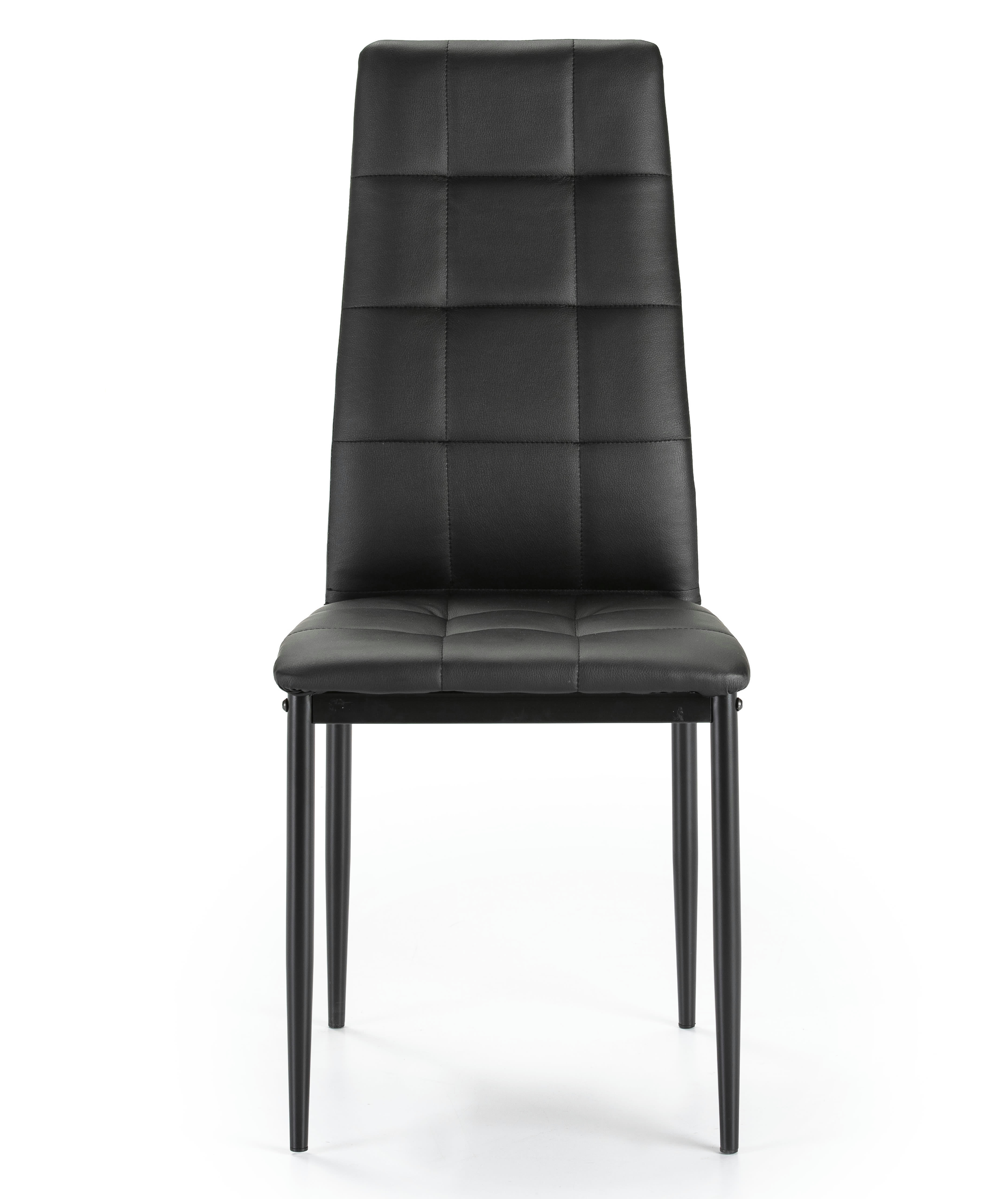 CHELSEA - Set de 4 chaises salon tapissées noir, 42 cm x 51 cm x 97 cm