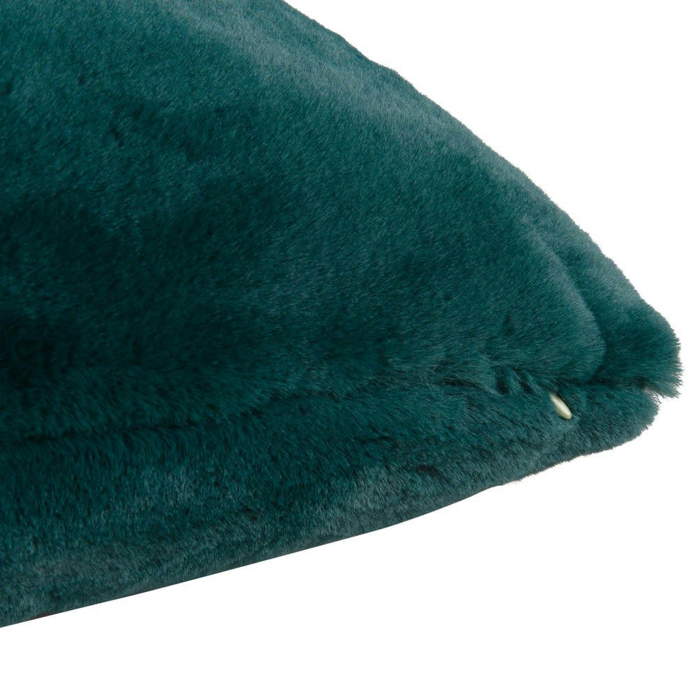 CORTINA - Housse de coussin imitation fourrure vert émeraude 40x40