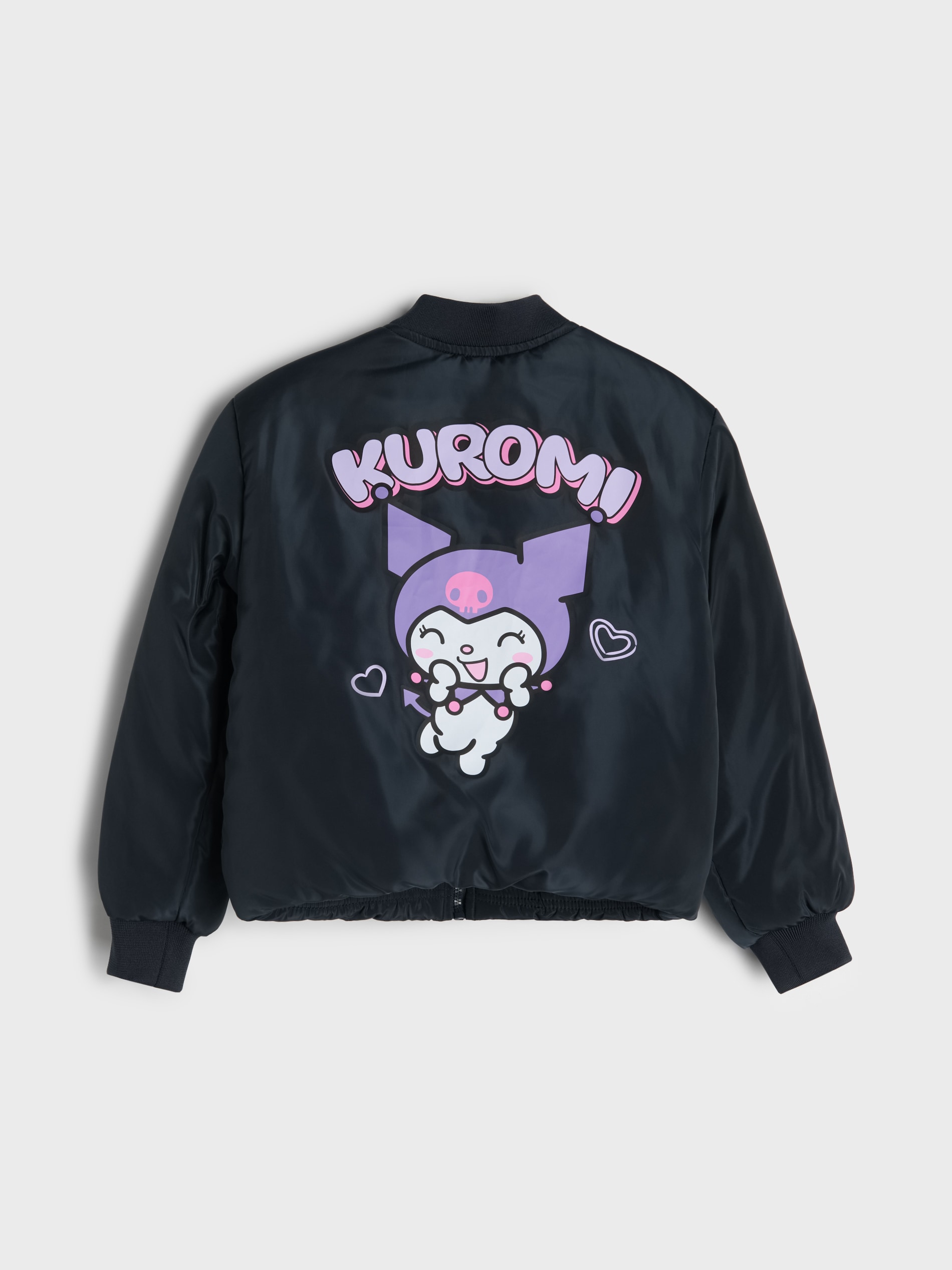 Kurtka bomberka z nadrukiem na plecach Kuromi