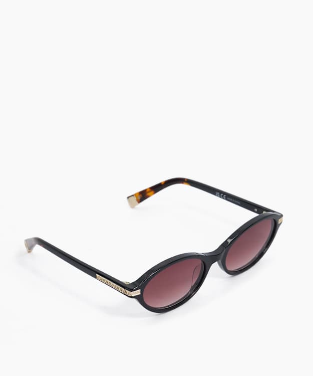 Gia Black - Narrow Cat Eye Black Sunglasses