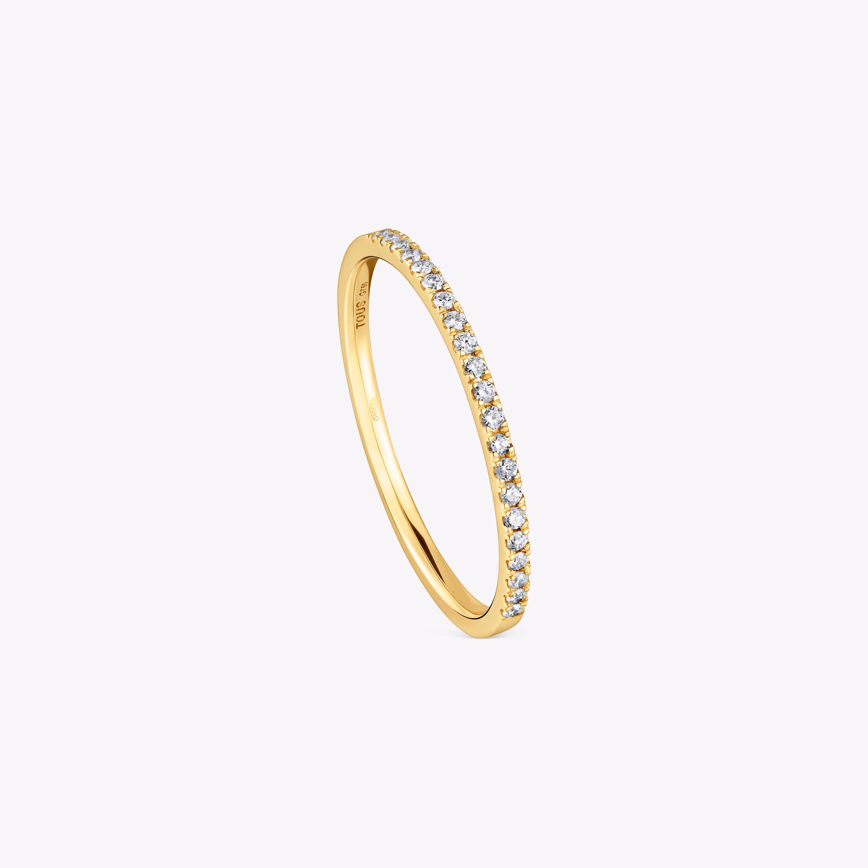 Anillo media alianza pequeña de oro con diamantes Les Classiques