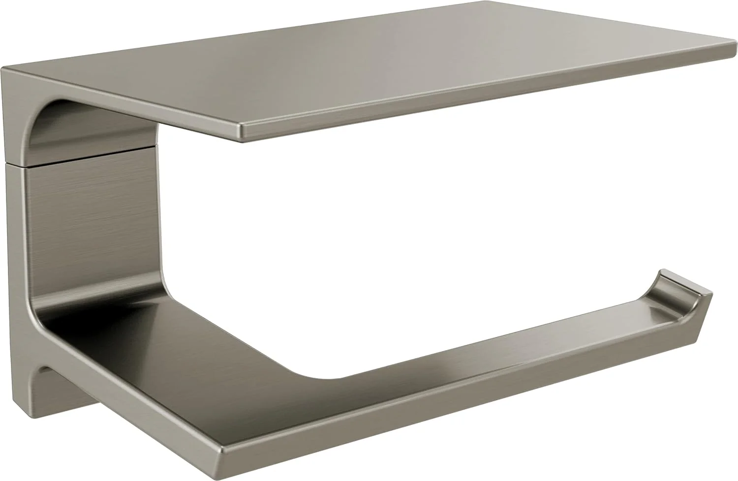 Pivotal Toilet Paper Holder With Shelf, Polished Nickel, Bathroom Accessories, 79956-PN(Stainless)