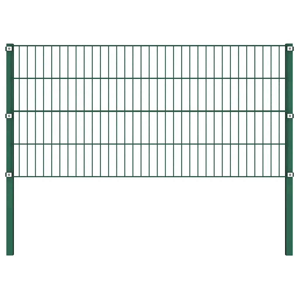Panel Ogrodzeniowy Ogrodzenie Płot Ze Słupkami Żelazo 176,5x80 cm Zielony