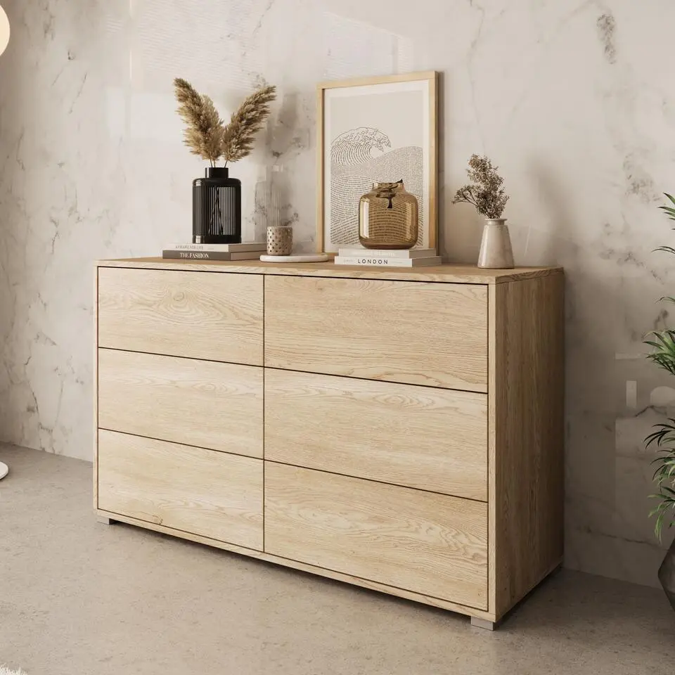 Meubella - Ladekast Gideon - Eikenpatroon - 120 cm