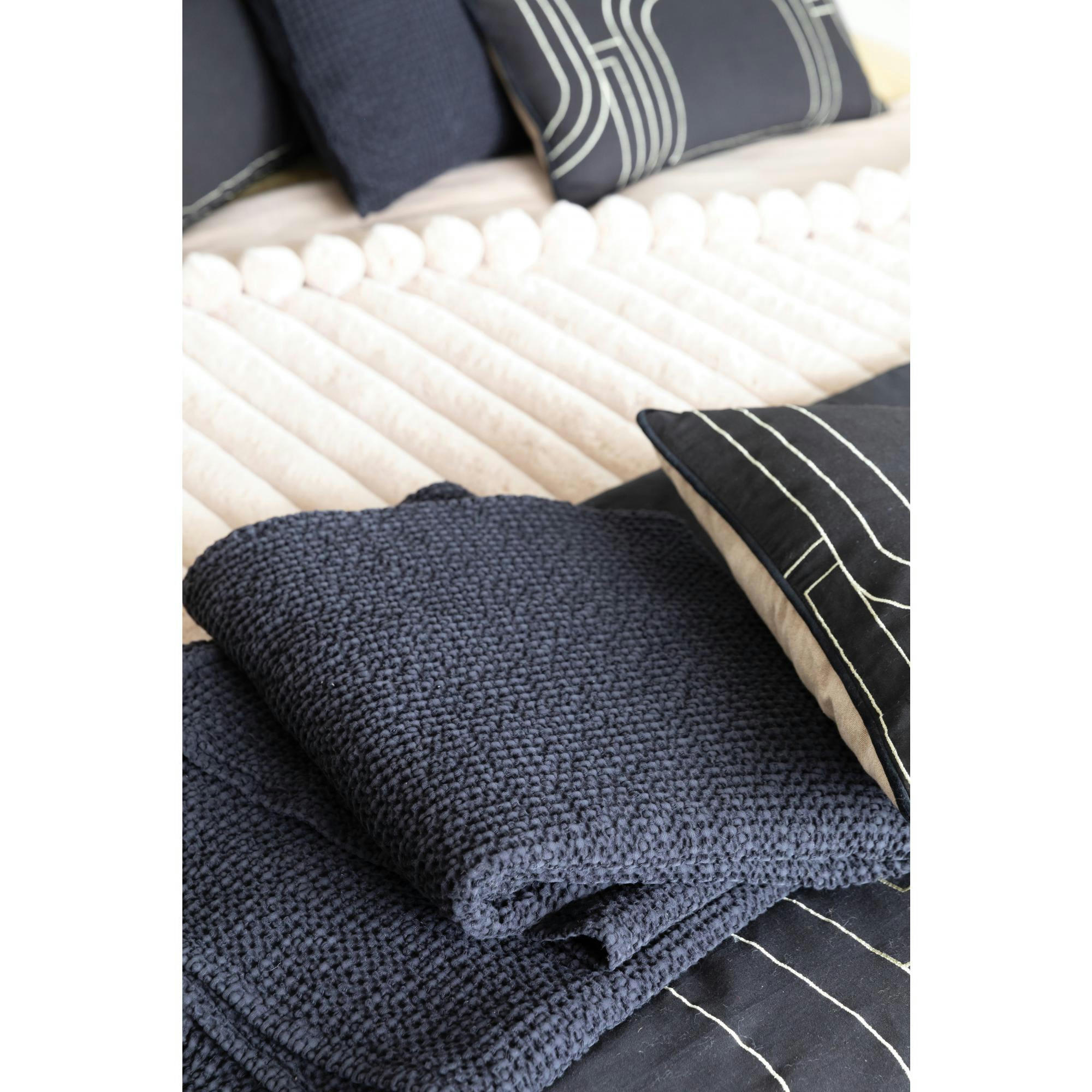 MAIA - Plaid stonewashed  en coton caviar 140 x 200