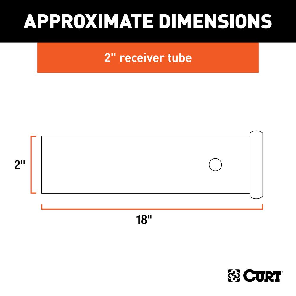 CURT Raw Steel Receiver Tubing, 18-in