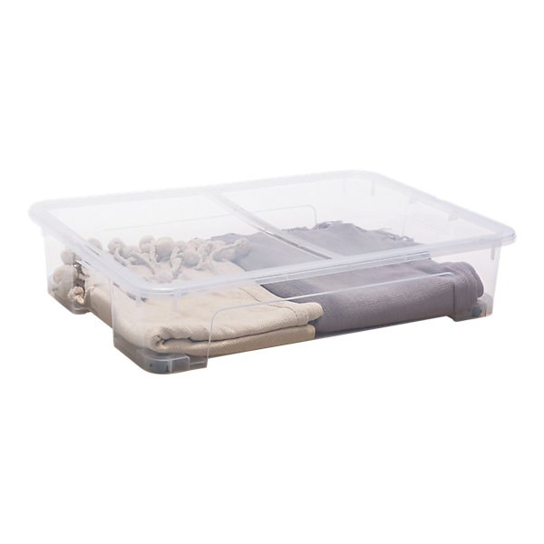 Boîte en plastique 50 L l.56 x H.17 x P.78 cm Kaze transparent