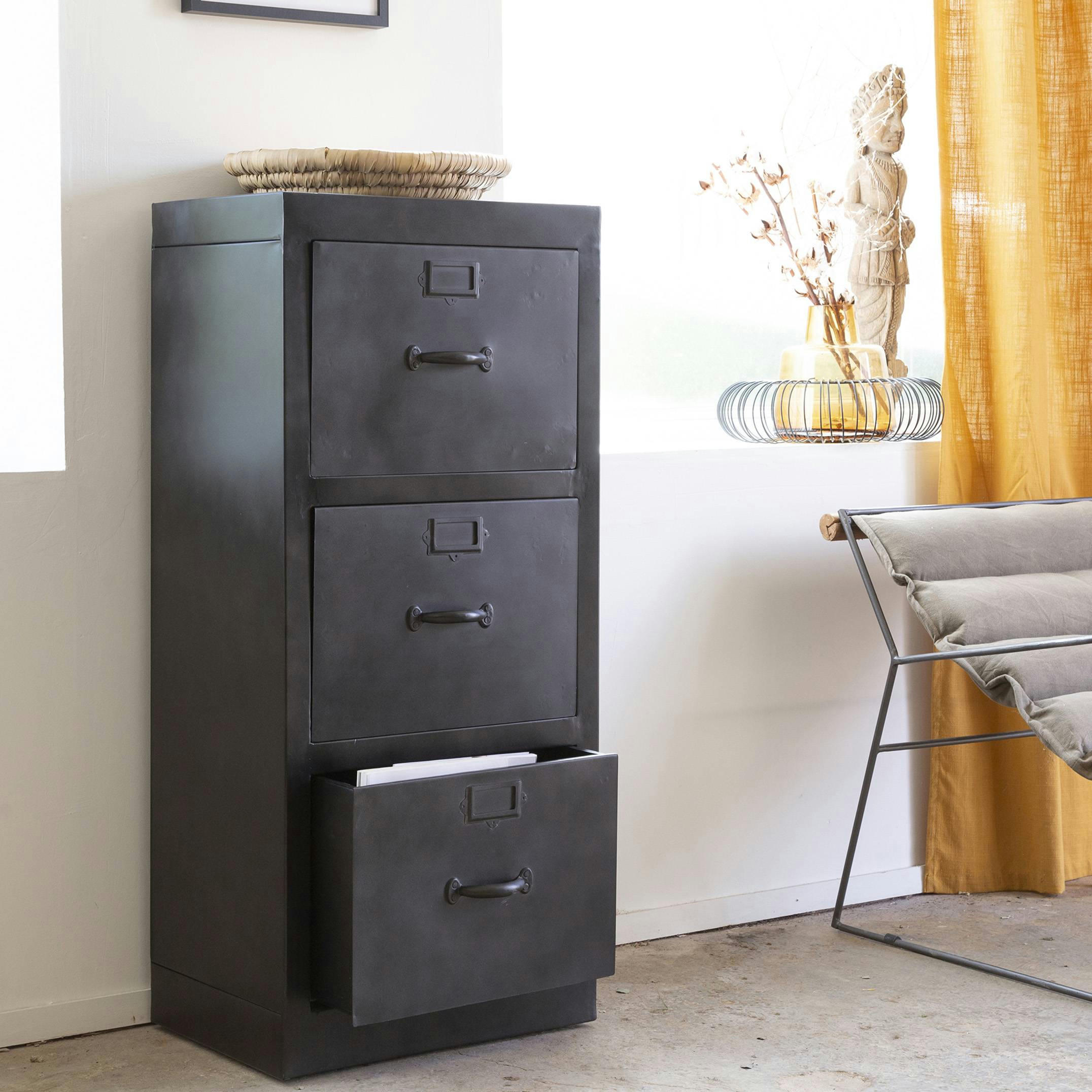 MIM - Chiffonnier en métal noir 50 cm