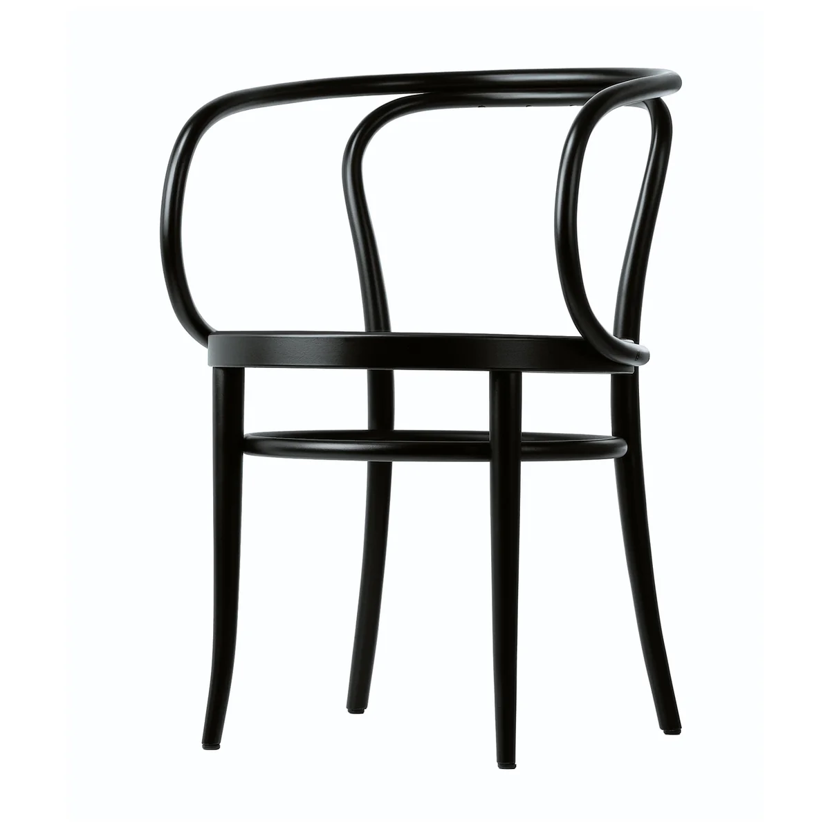 Thonet - 209 Bugholzstuhl, Rohrgeflecht mit Kunststoffstützgewebe / Buche schwarz gebeizt (TP 29)
